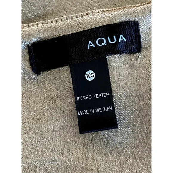 AQUA Gold Metallic Camisole Top Womens Sz XS - Picture 4 of 6